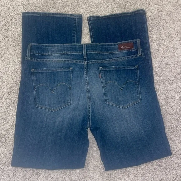 Levi's Demi Curve Bootcut Jeans Dark Wash Distressed - Picture 5 of 8